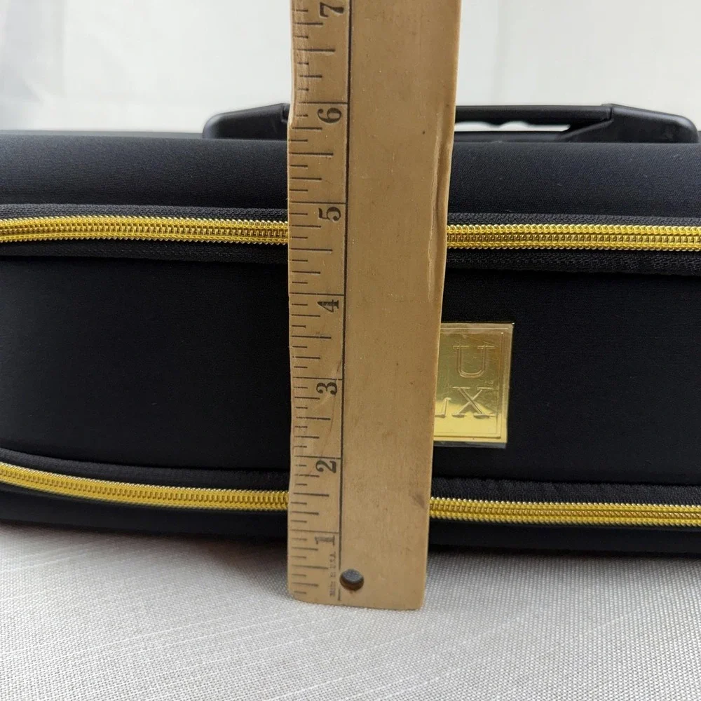 LUX Black Hard Shell Travel Case Organizer Bag Hairdryer Hot‎ Tools Storage